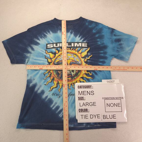 Sublime Band Short Sleeve Crew Neck Graphic T Shirt Mens Size Large L Blue - Picture 5 of 9